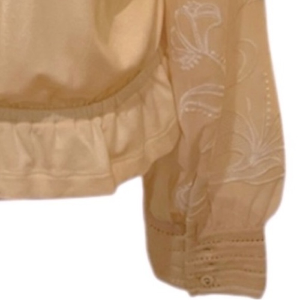 Bohme Cream Ruffled Smocked Blouse - Picture 3 of 5